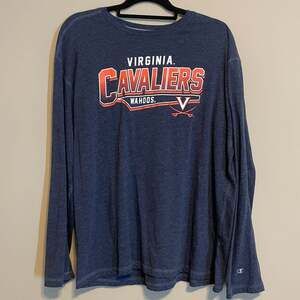 Virginia Cavaliers Wahoos NCAA Champion Long Sleeve Graphic T-Shirt Navy Sz XL